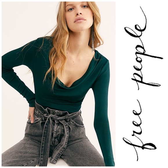 Free People Tops - Free People Intimately Cowl Neck Top - Jewel Green